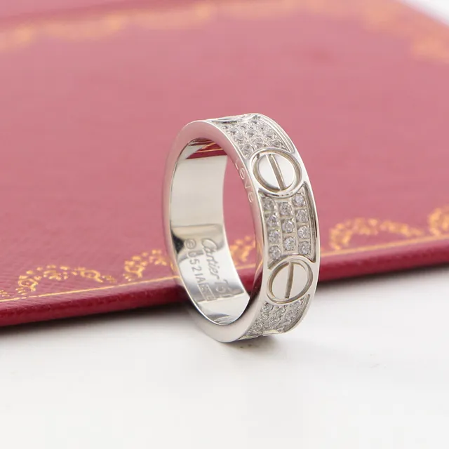 خاتم Cartier Love نطاق عريض Pavé نقش مسمار 3