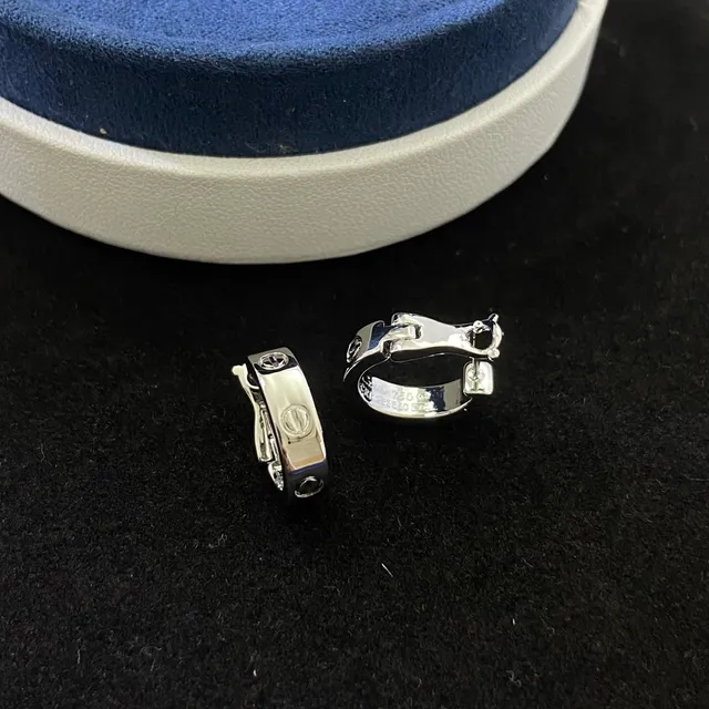 Cartier Love Triple-Bande Motif de vis Boucles d'oreilles 4