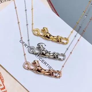 Cartier Panthère Crouching Panther Pendant Necklace