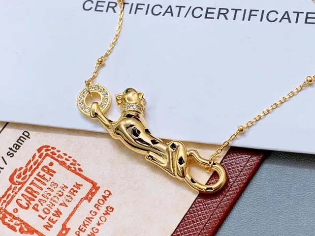 Cartier Panthère Crouching Panther Pendant Necklace 2