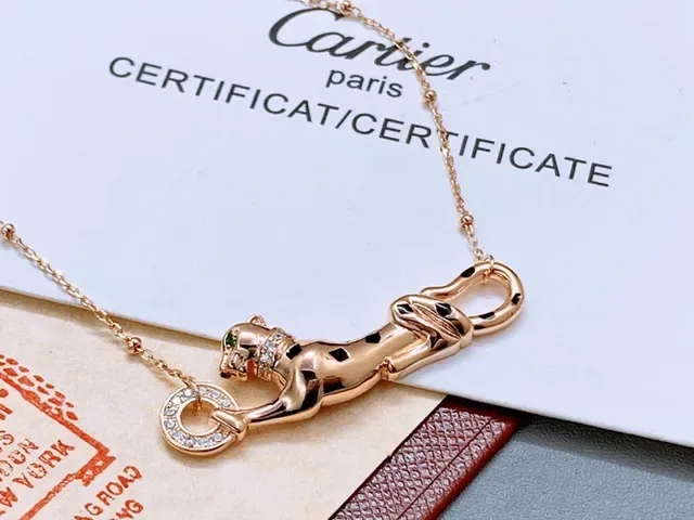 Cartier Panthère Crouching Panther Pendant Necklace 3