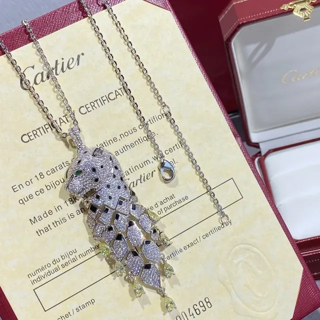 Cartier Panthère Panther Head Pendant Necklace 7
