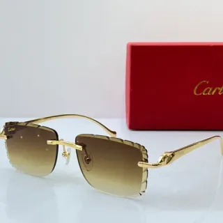 Cartier Panthère Rimless Gradient Brown Sunglasses