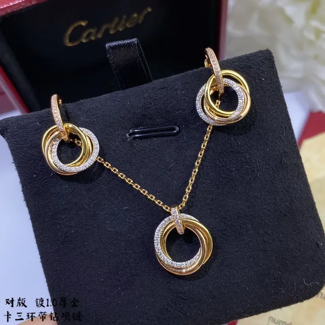 হার Cartier Trinity Pavé-Diamond হলুদ সোনা 4