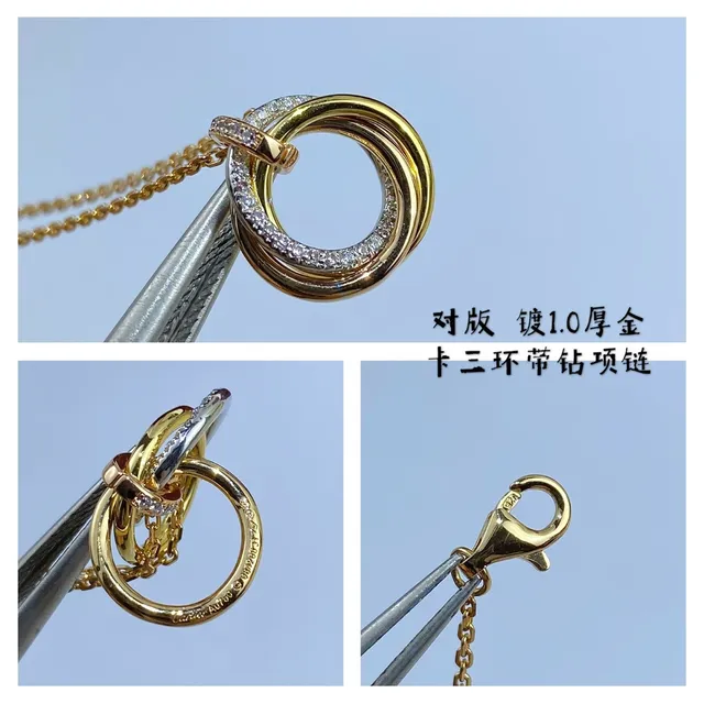 হার Cartier Trinity Pavé-Diamond হলুদ সোনা 5