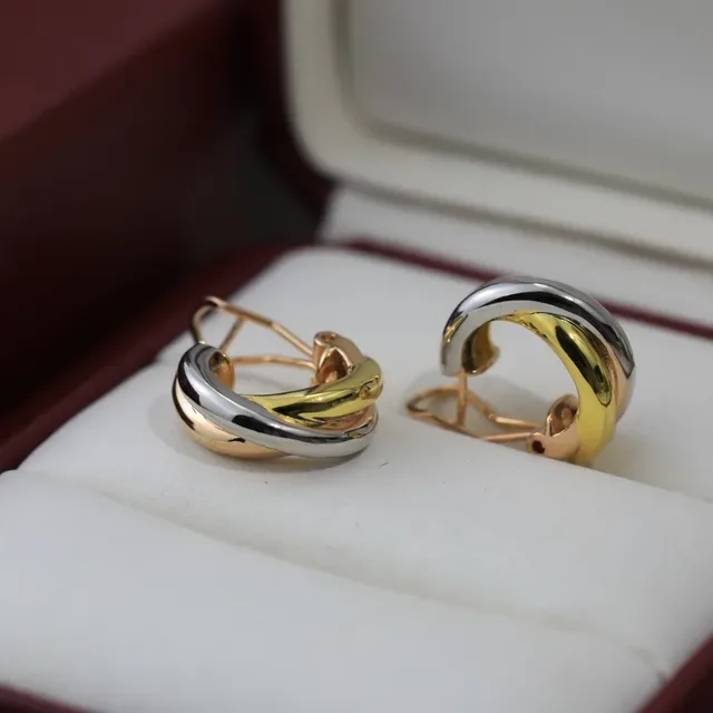 Cartier Trinity Brincos aro Tricolor Ouro 1