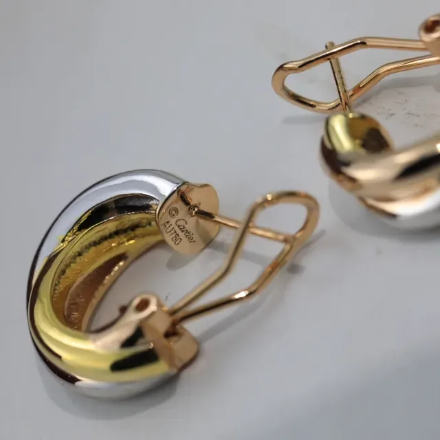 Cartier Trinity Brincos aro Tricolor Ouro 6