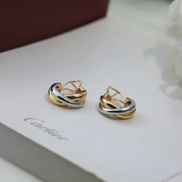 Cartier Trinity Brincos aro Tricolor Ouro 7