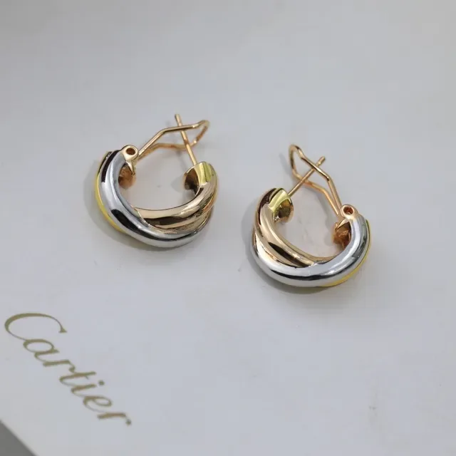 Cartier Trinity Brincos aro Tricolor Ouro 8