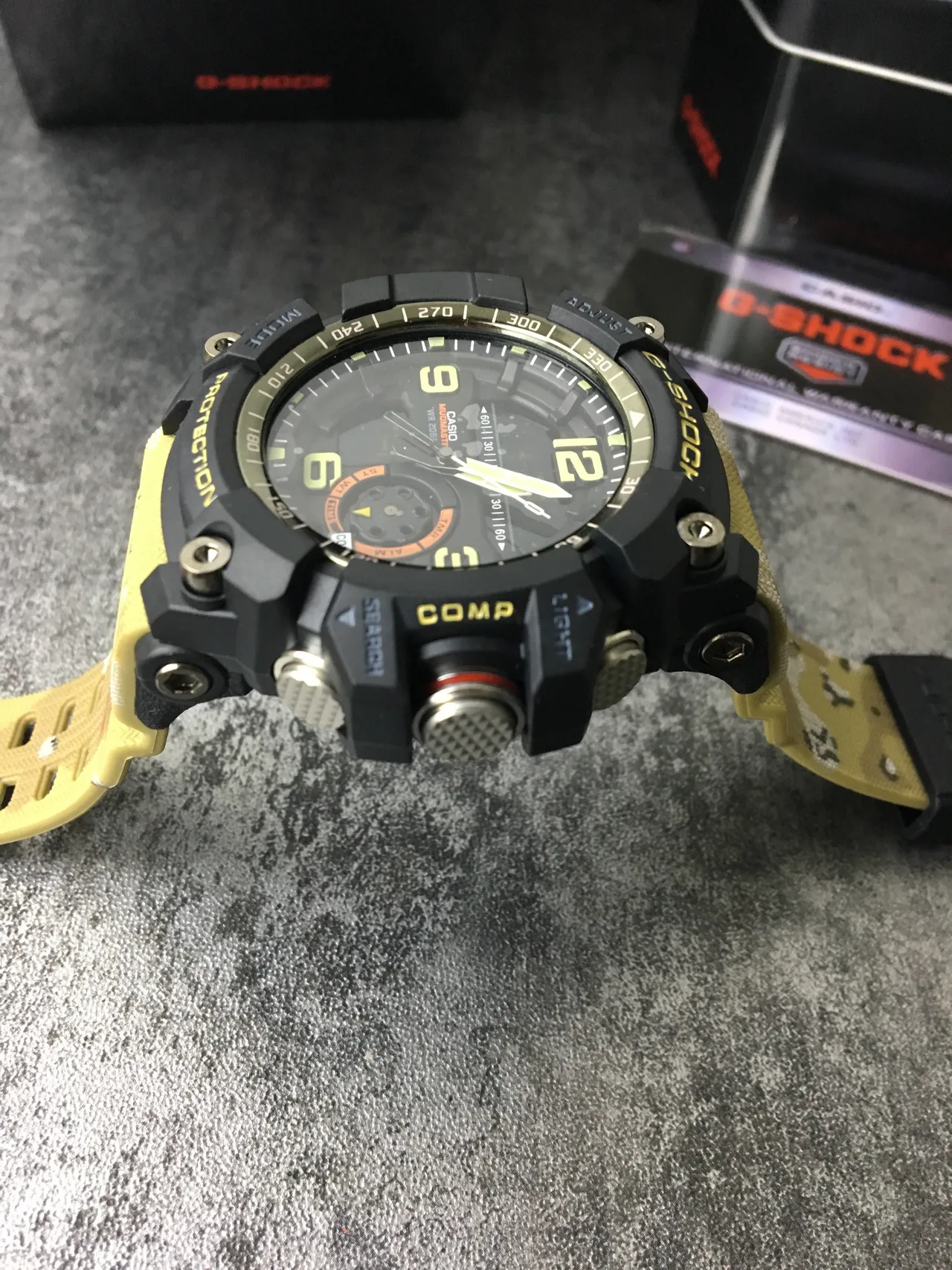 Casio Preto Amarelo Rugged multifunção analógico-digital híbrido relógio esportivo 4