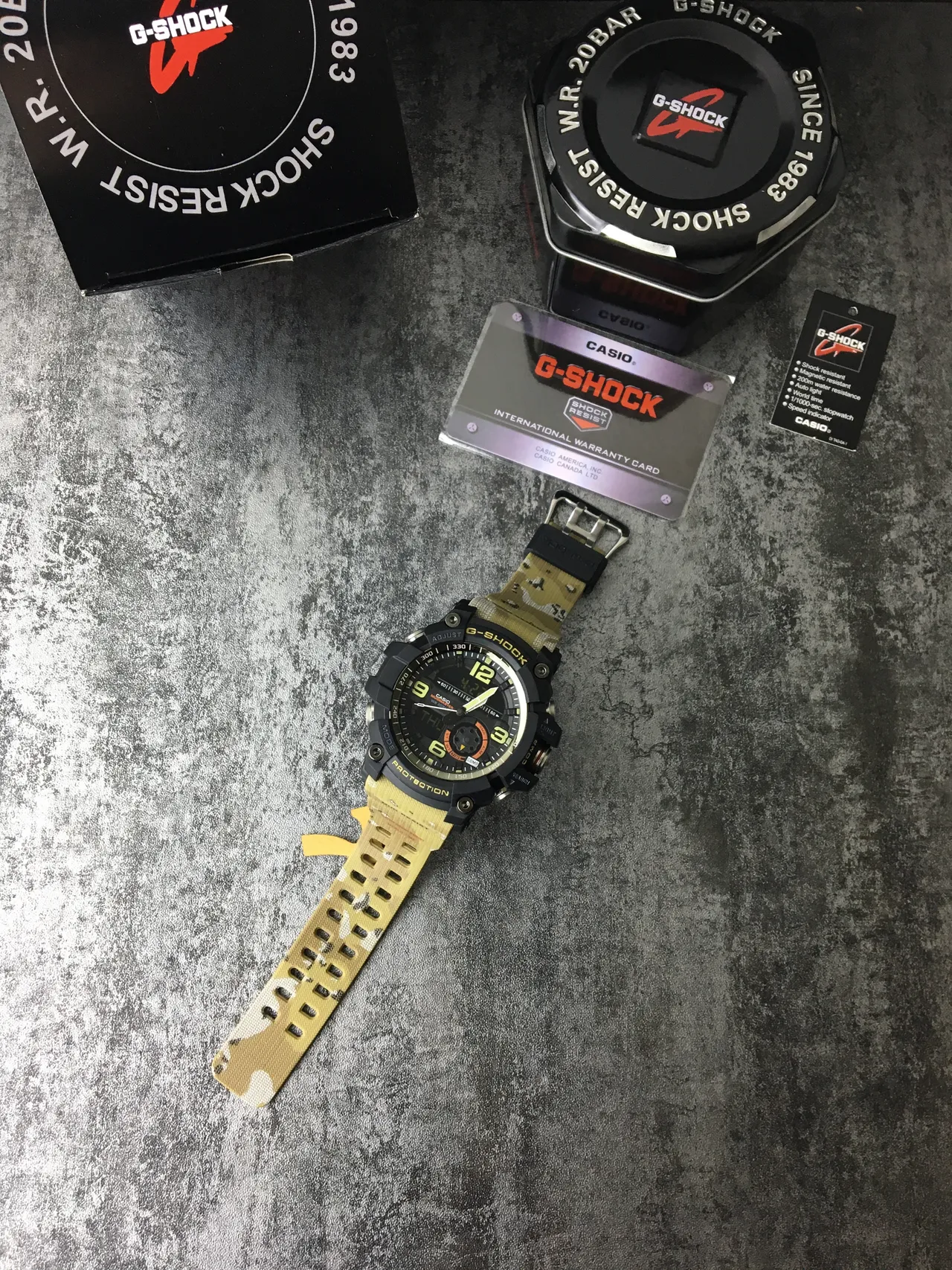 Casio Preto Amarelo Rugged multifunção analógico-digital híbrido relógio esportivo 5