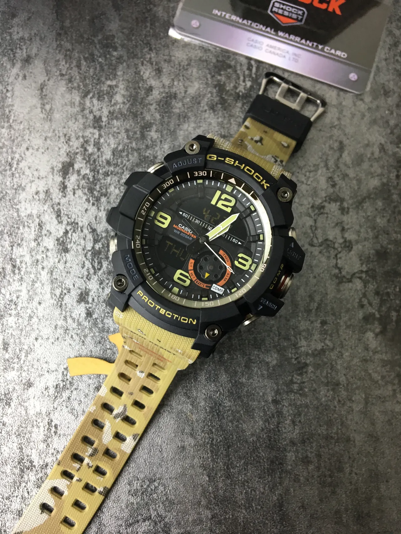 Casio Preto Amarelo Rugged multifunção analógico-digital híbrido relógio esportivo 6