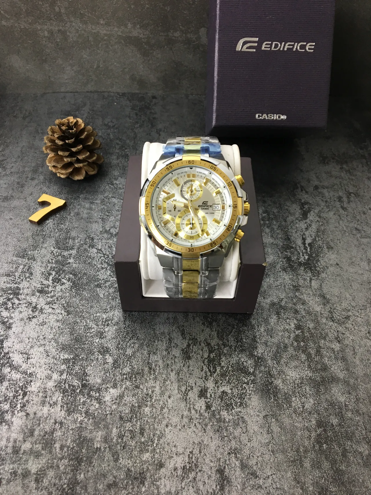 Casio Edifice Chronograph Two-Tone Silver and Gold Quartz Watch 2