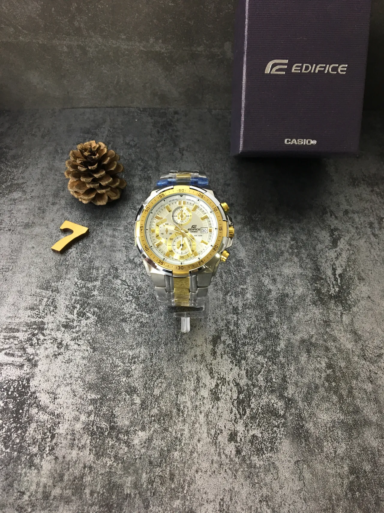 Casio Edifice Chronograph Two-Tone Silver and Gold Quartz Watch 5