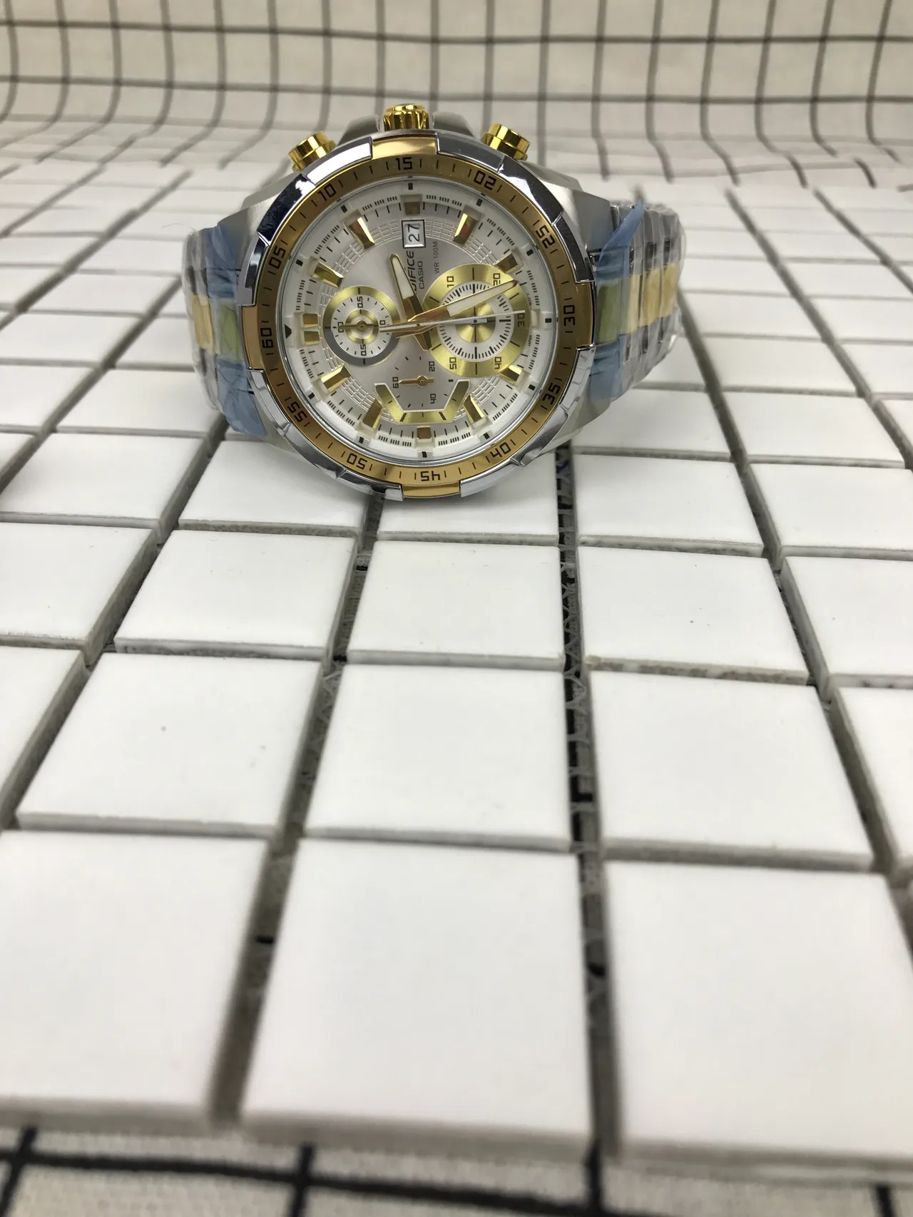Casio Edifice Chronograph Two-Tone Silver and Gold Quartz Watch 7