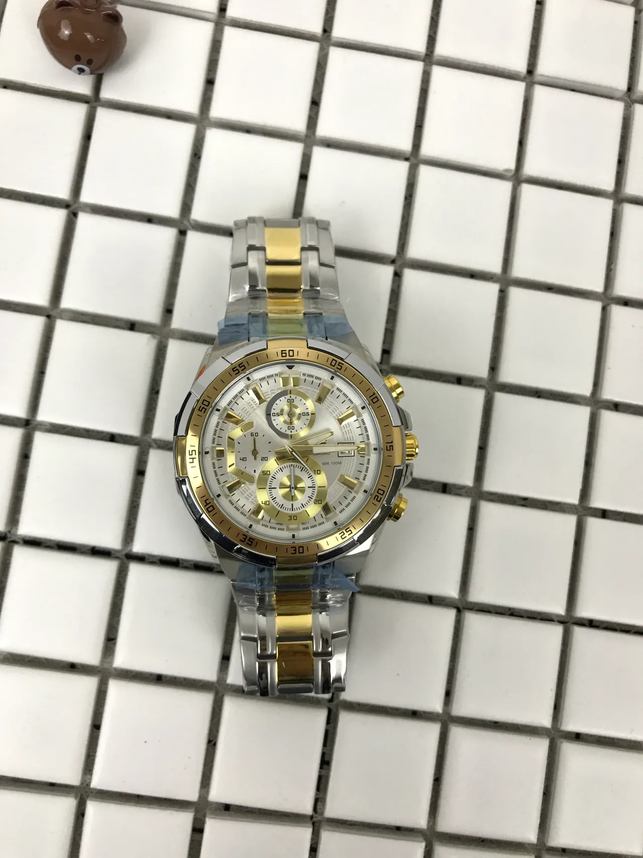 Casio Edifice Chronograph Two-Tone Silver and Gold Quartz Watch 8