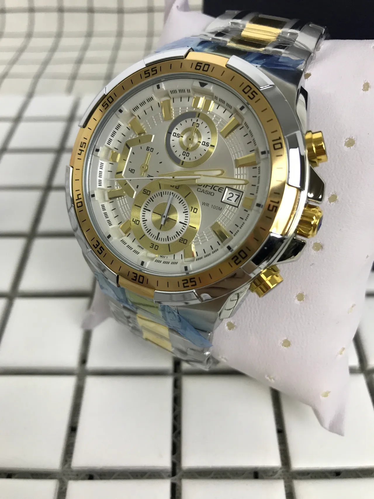 Casio Edifice Chronograph Two-Tone Silver and Gold Quartz Watch 10