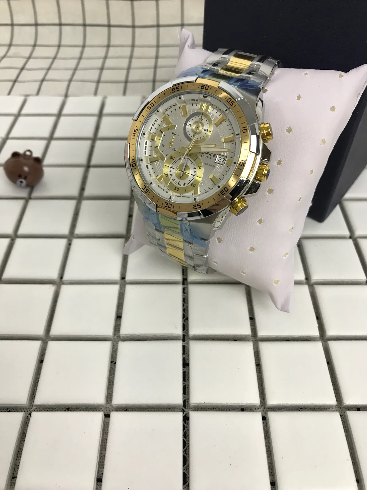 Casio Edifice Chronograph Two-Tone Silver and Gold Quartz Watch 11