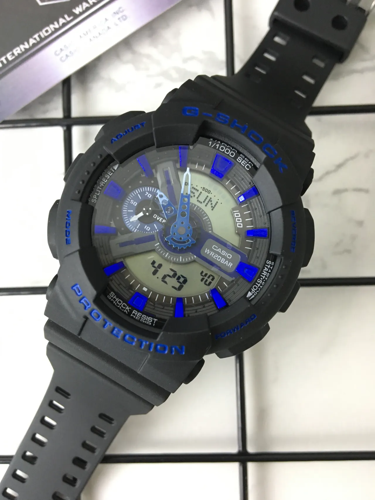 Casio G-Shock GA-100 Black and Blue Sports Watch 5