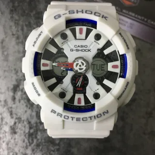 Casio G-Shock GA-100 Blanco Azul Analógico-Digital Reloj Deportivo