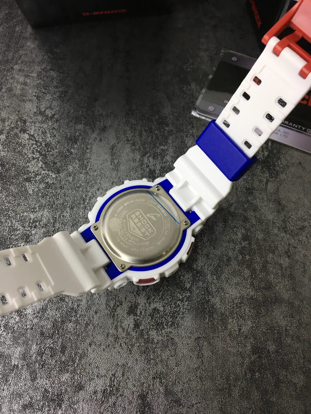 Casio G-Shock GA-100 White Blue Analog-Digital Sports Watch 3