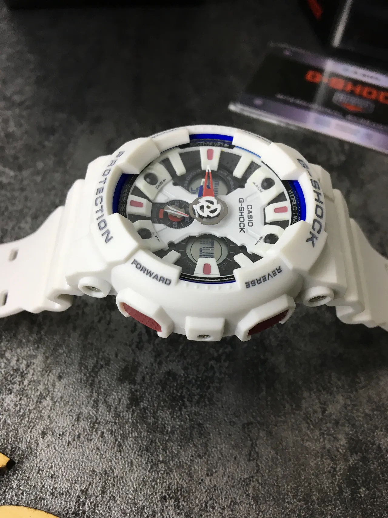 Casio G-Shock GA-100 White Blue Analog-Digital Sports Watch 4