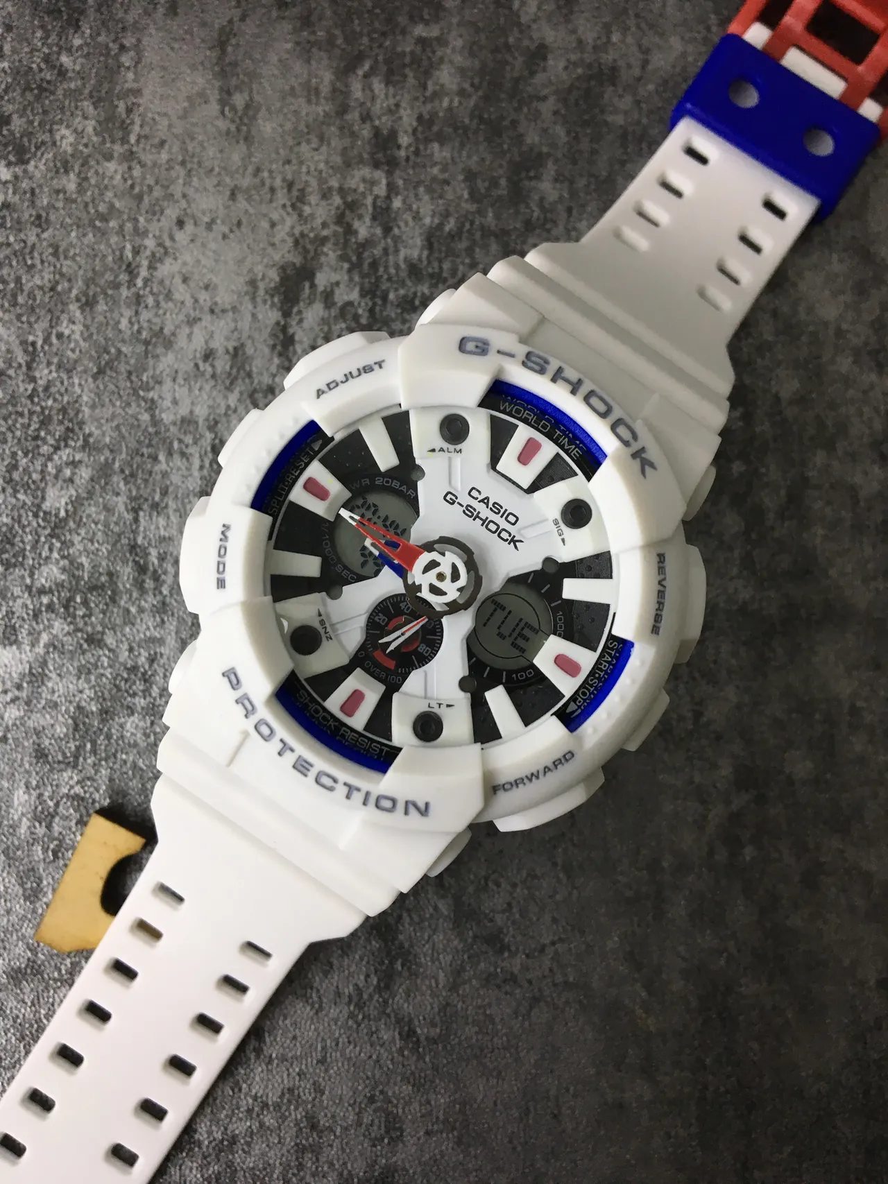 Casio G-Shock GA-100 White Blue Analog-Digital Sports Watch 5
