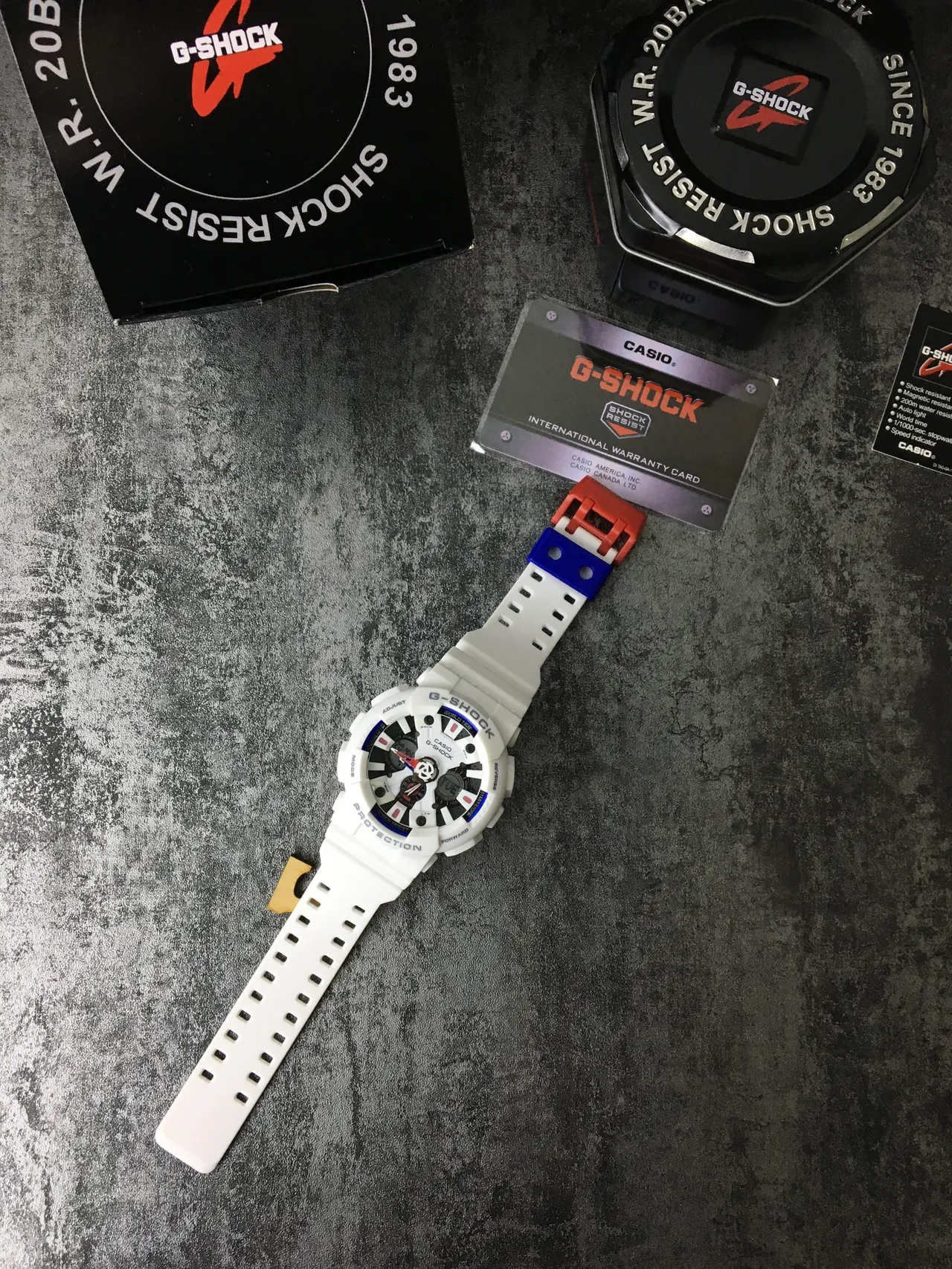 Casio G-Shock GA-100 White Blue Analog-Digital Sports Watch 6