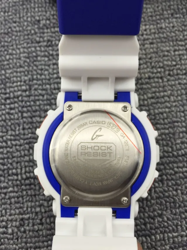 Casio G-Shock GA-100 White Blue Analog-Digital Sports Watch 11