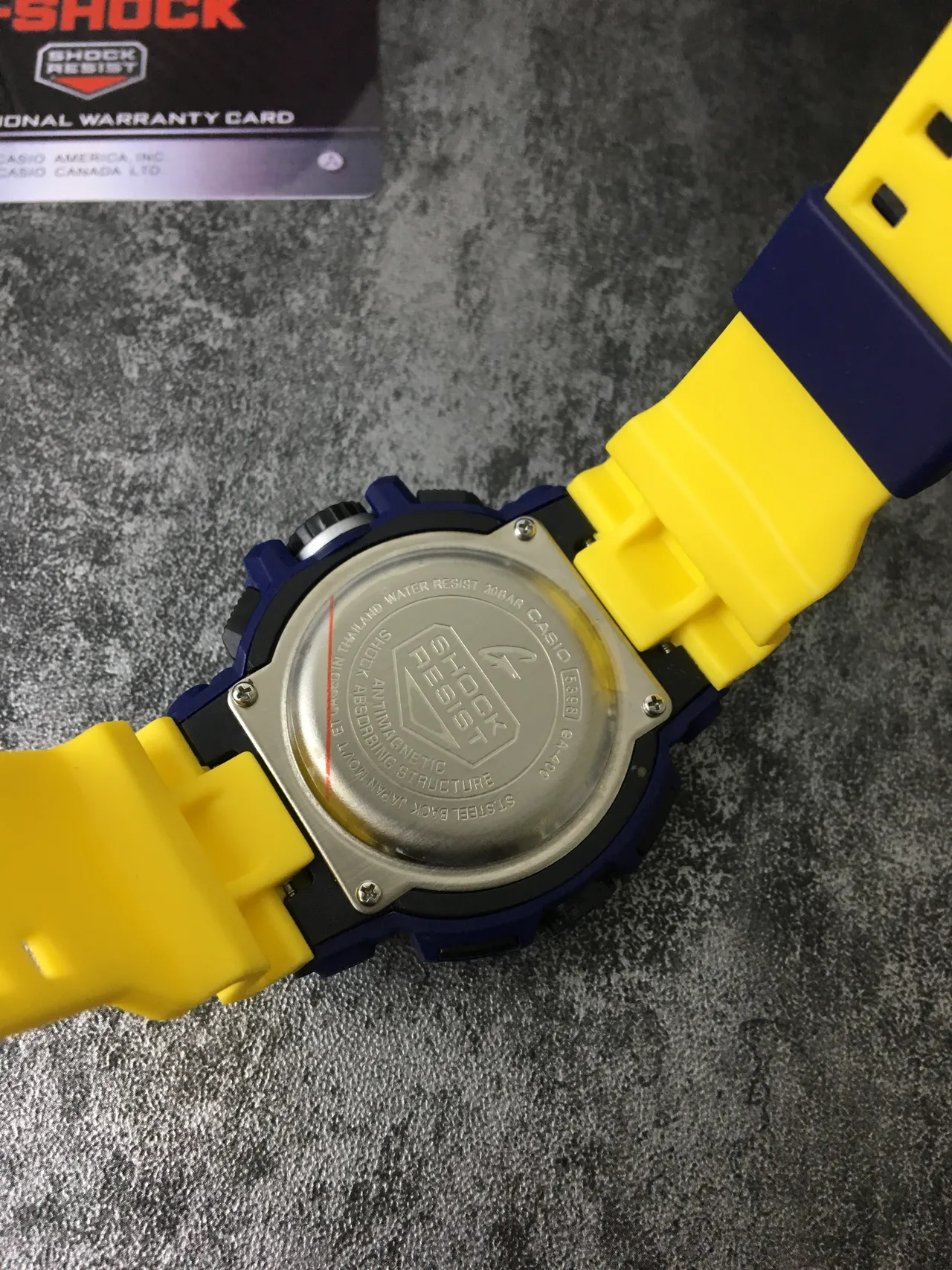 Casio G-Shock GA-100 أصفر وأزرق بحري ساعة رياضية 5