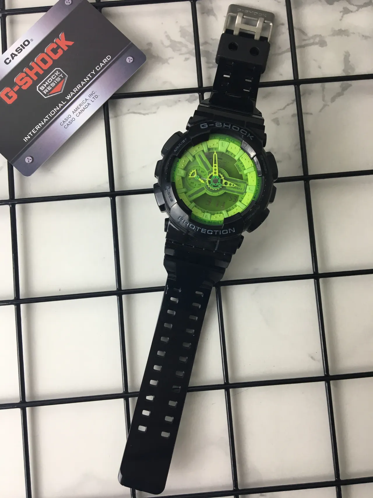 كاسيو جي-شوك GA-110 أخضر ليمون أسود ساعة رياضية 6