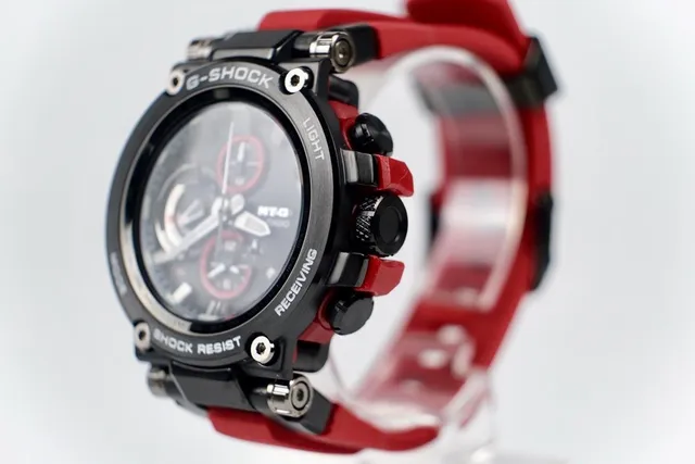 Casio G-Shock MR-G Relógio cronógrafo preto e vermelho esportivo 6
