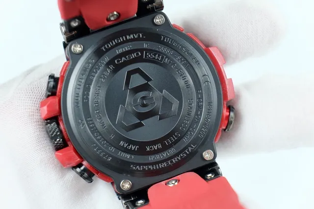 Casio G-Shock MR-G Relógio cronógrafo preto e vermelho esportivo 7