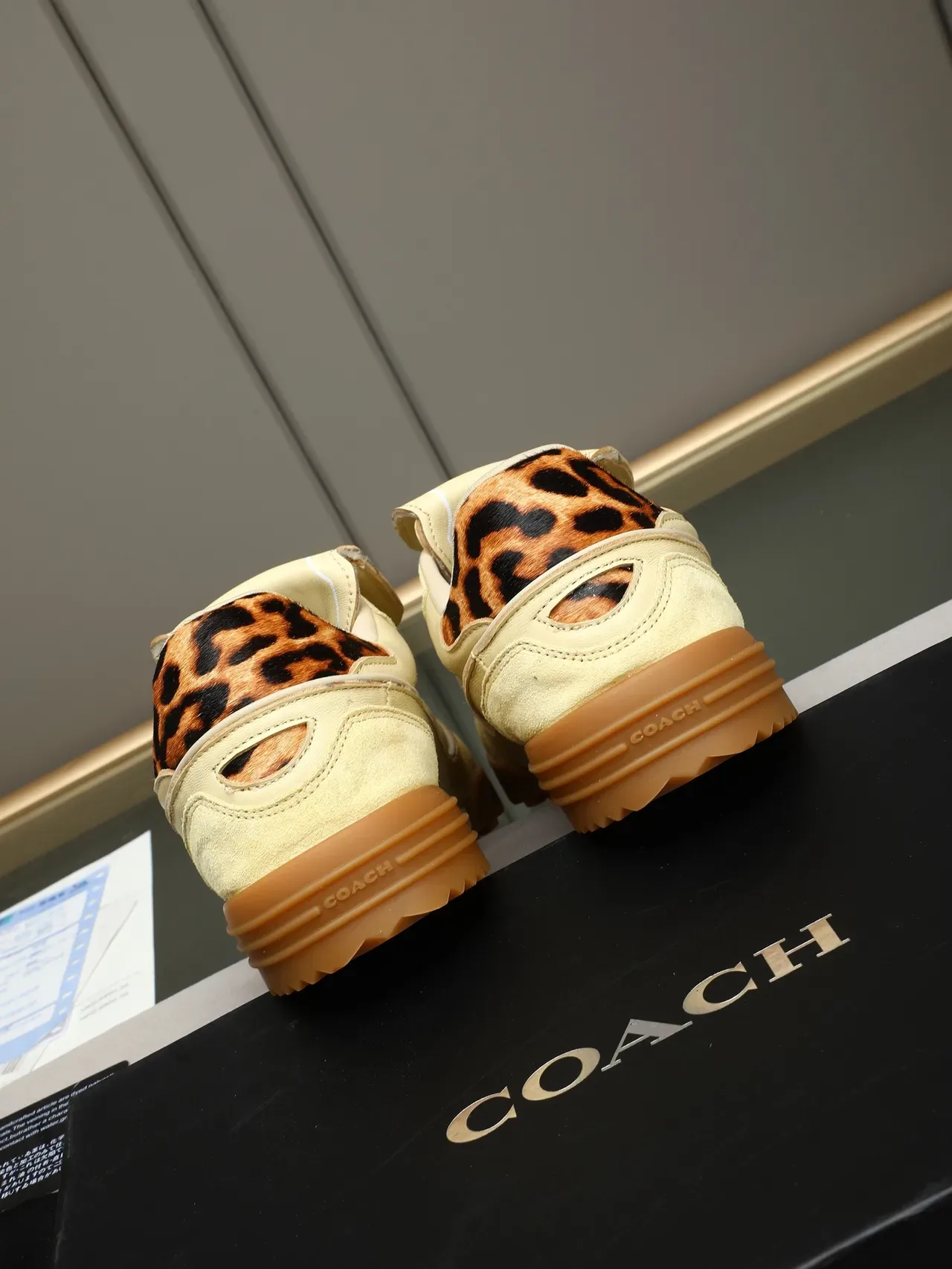 Celine Beige Marrón Low-Top Cuero-Ante Mezcla Lifestyle Sneakers 3