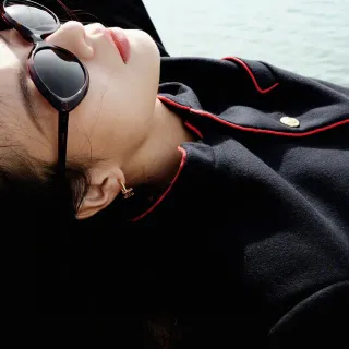 Celine Black Red Structured Outerwear