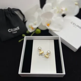 Celine Boucles d'oreilles avec motif de nœud et perles