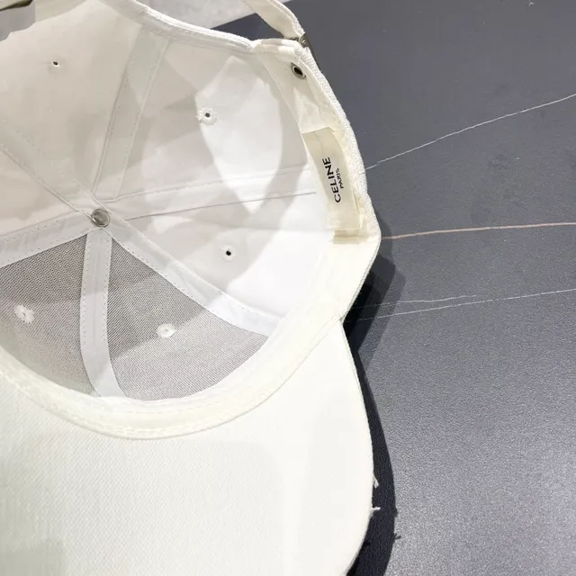 Celine Double-C Embroidered Distressed Baseball Cap 2