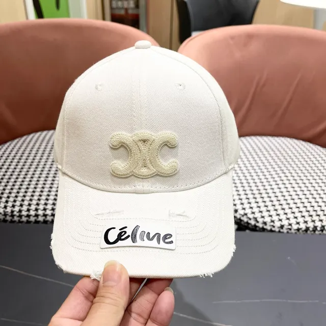 Celine Double-C Embroidered Distressed Baseball Cap 5