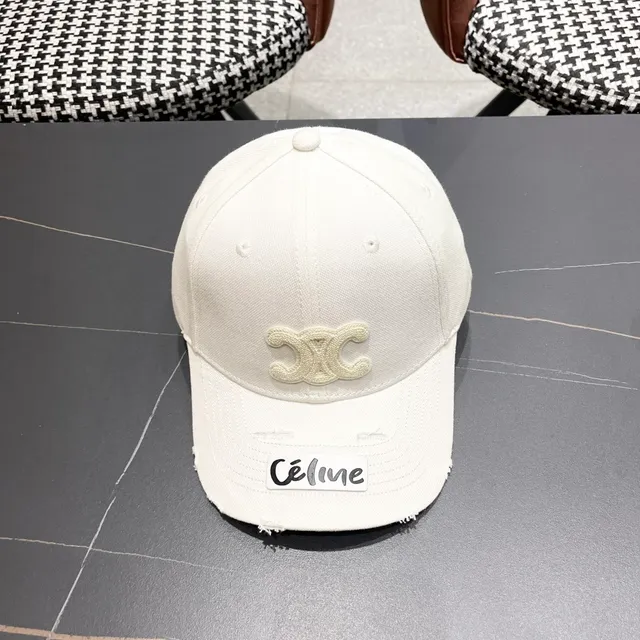 Celine Double-C Embroidered Distressed Baseball Cap 7