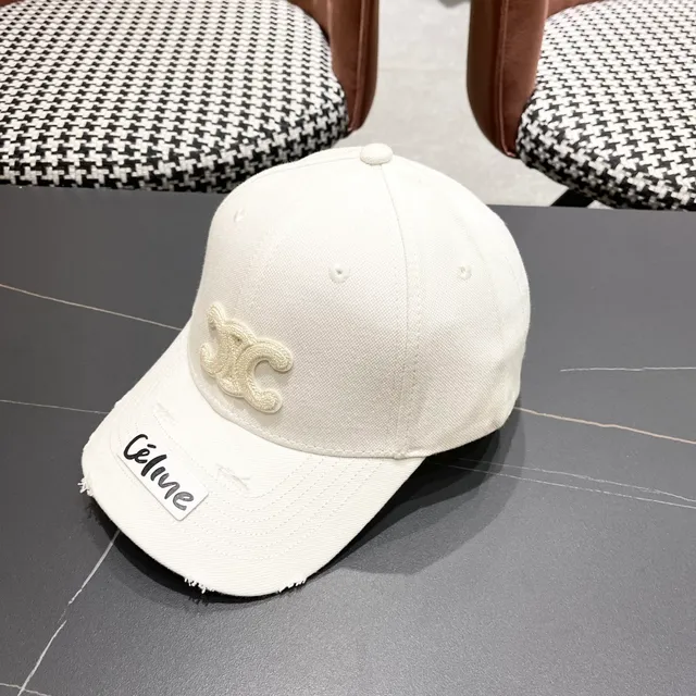 Celine Double-C Embroidered Distressed Baseball Cap 9