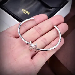 Celine Silver Polished Open Cuff Bracelet