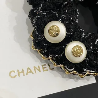 Chanel Black Gold Tweed Chain Bag