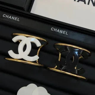 Chanel CC Enamel Open Cuff Bracelet