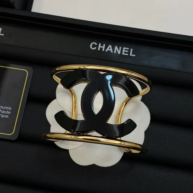 Chanel CC Enamel Open Cuff Bracelet 4