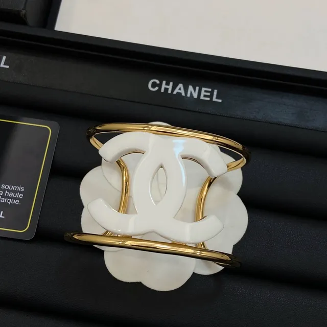 Chanel CC Enamel Open Cuff Bracelet 5