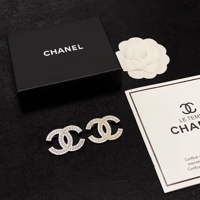 Chanel CC Logo Pave Crystal Brooch 2