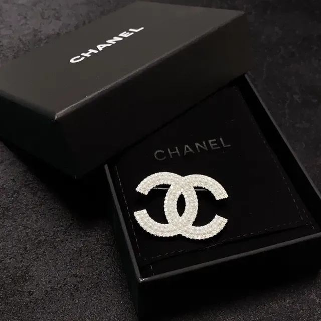 Chanel CC Logo Pave Crystal Brooch 5