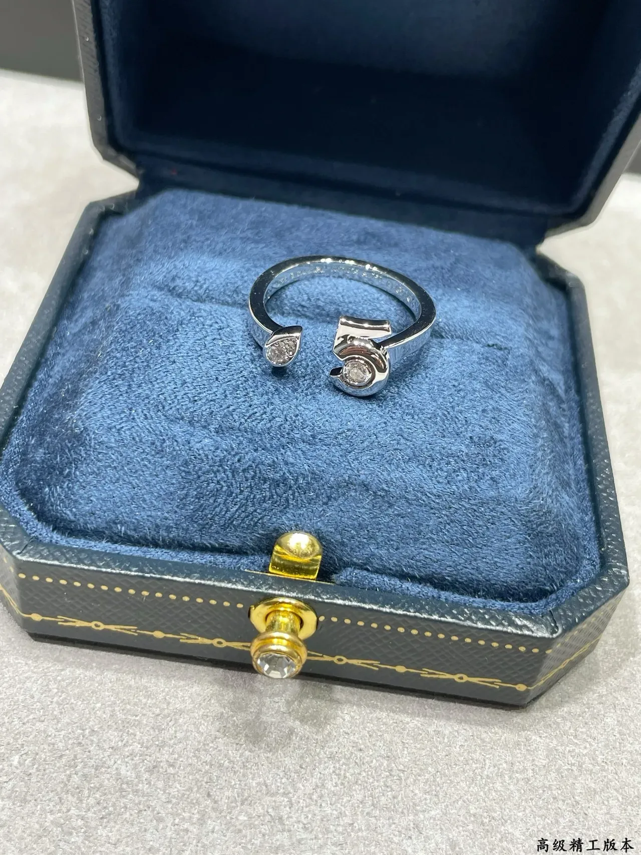 Chanel Coco Crush Gold Silver Open-Band Interlocking C Motif Ring 7