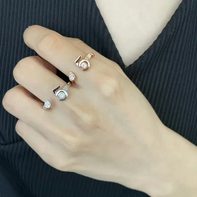 Chanel Coco Crush Gold Silver Open-Band Interlocking C Motif Ring 9