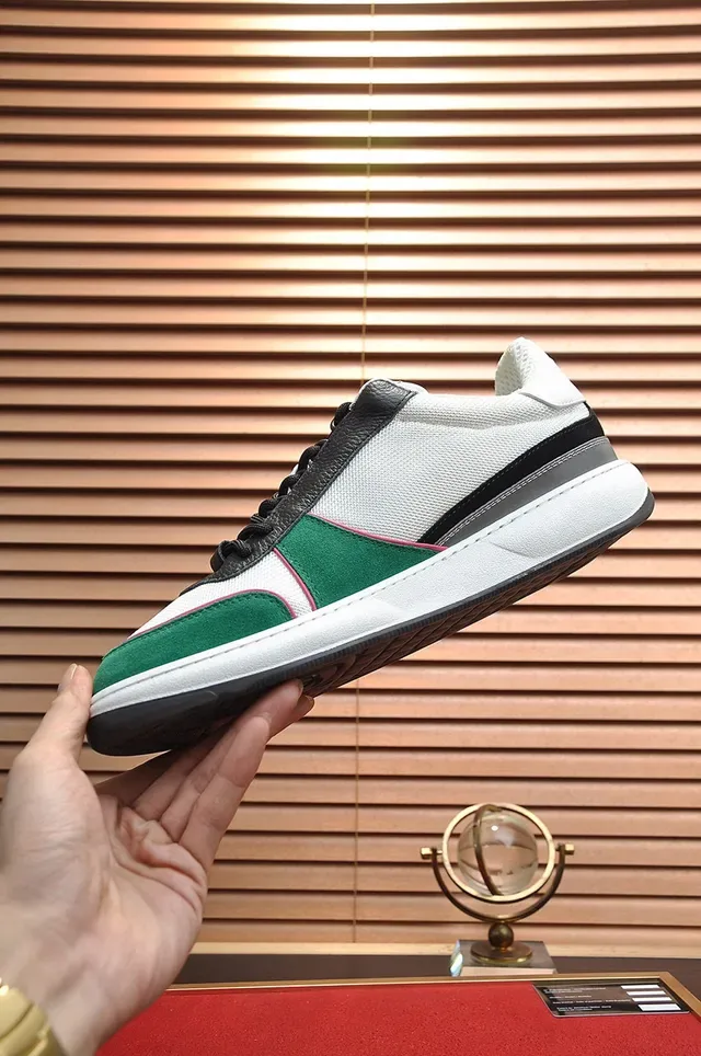 Chanel Court Classic White Green Panelled Color-Blocked Sneakers 5